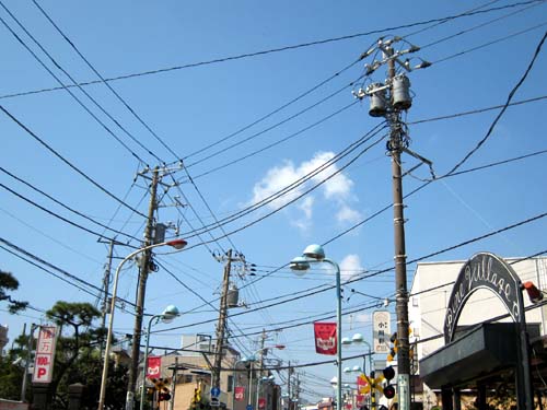 御成り通りの所の踏切